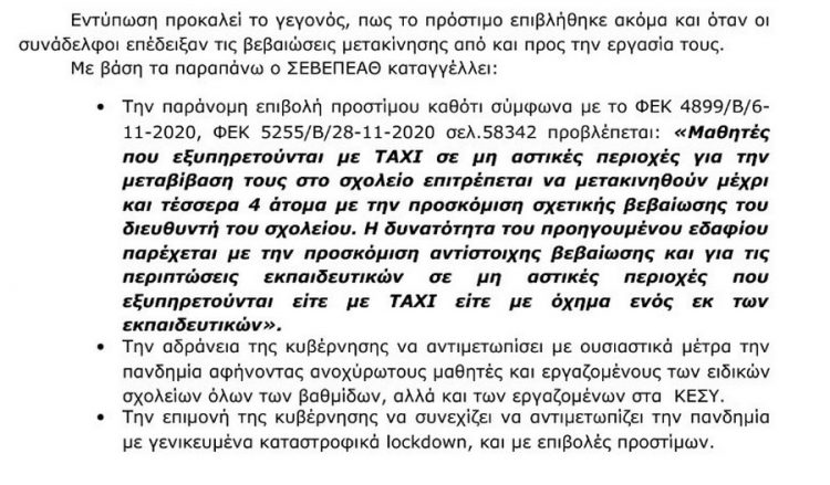 Στη Βουλή το πρόστιμο των 300 ευρώ σε εκπαιδευτικούς των Τρικάλων για μετακίνηση με ΙΧ