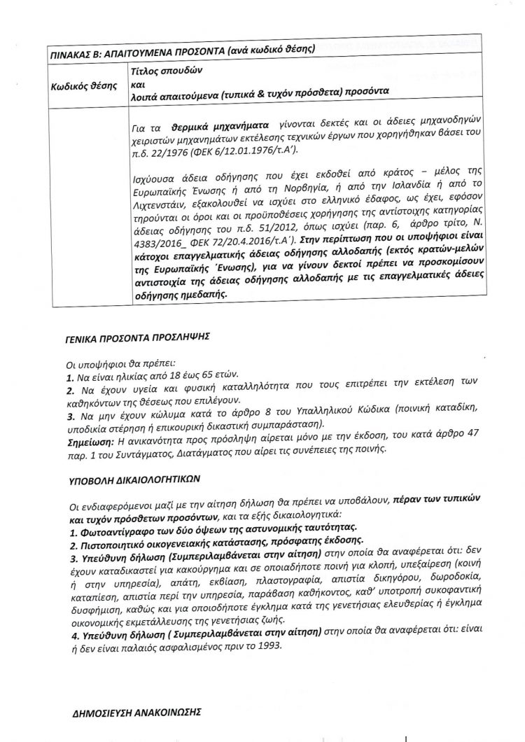 Ανακοίνωση Πρόσληψης Προσωπικού στον Δήμο Φαρκαδόνας