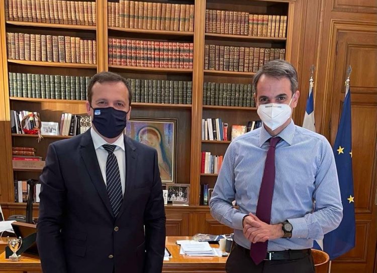 Συνάντηση Λιούτα με τον πρωθυπουργό Κυριάκο Μητσοτάκη  στο Μέγαρο Μαξίμου
