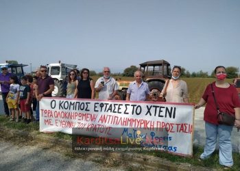 Κινητοποίηση στον Παλαμά: «Χορτάσαμε υποσχέσεις, δεν αποζημιώνονται στο 100% οι ζημιές απ’ το χαλάζι»!