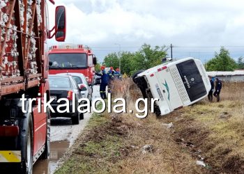 Εκτροπή σχολικού λεωφορείου στο δρόμο Σερβετών – Προαστίου, τραυματίας ο οδηγός