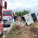 Εκτροπή σχολικού λεωφορείου στο δρόμο Σερβετών – Προαστίου, τραυματίας ο οδηγός