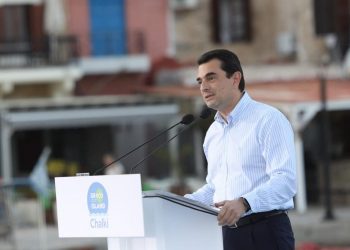 Μητσοτάκης και Σκρέκας στη Χάλκη για τα εγκαίνια του σχεδίου GR-eco island