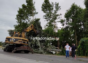 Εκτεταμένες ζημιές από την ισχυρή ανεμοθύελλα και τη δυνατή βροχή στην Οιχαλία