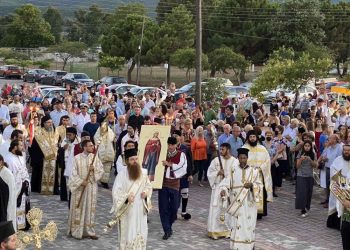 Μεγαλειώδης λιτανεία της Αγίας Μεγαλομάρτυρος Μαρίνης στους Νέους Πόρους
