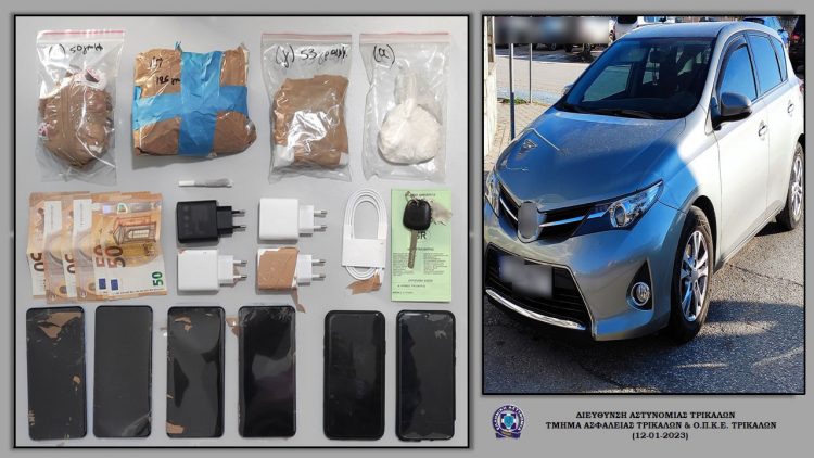Συνελήφθησαν δύο άτομα στα Τρίκαλα με κοκαΐνη