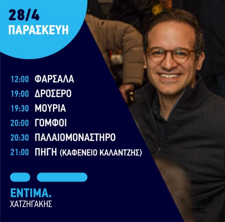 Το αυριανό πρόγραμμα επισκέψεων του Μικέλη Χατζηγάκη