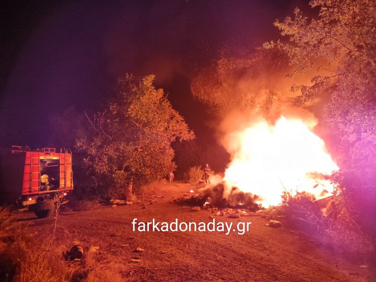 Φωτιά σε εξέλιξη στην Φαρκαδόνα