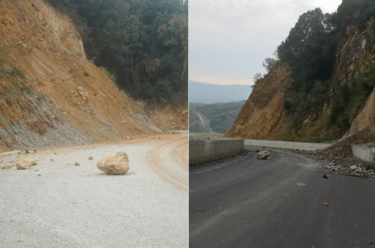 Τα προβλήματα στον πολυδιαφημισμένο δρόμο Διασταύρωση Σκλήθρου-Κεραμίδι, άρχισαν πριν ακόμα παραδοθεί