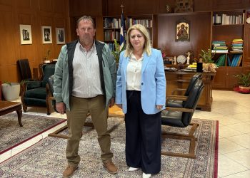 Συνάντηση της Αντιπεριφερειάρχη Π.Ε. Τρικάλων Χρύσας Ντιντή με τον νέο Αντιδήμαρχο του Δήμου Μετεώρων Ιωάννη Γιαννούλα
