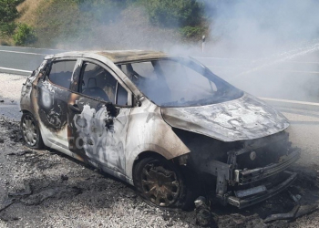 Αυτοκίνητο τυλίχθηκε στις φλόγες έξω από την Καλαμπάκα