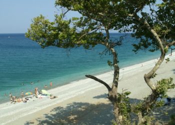 H παραλία Μονόπετρο στην Κουτσουπιά