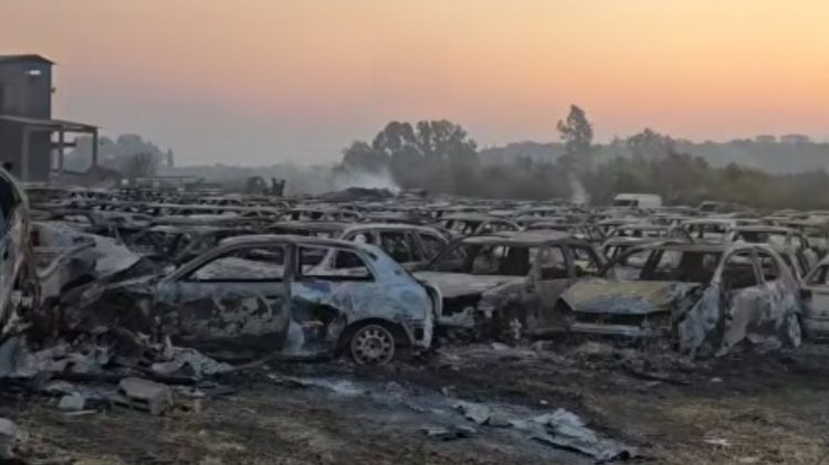 Κάηκαν ολοσχερώς 550 αυτοκίνητα στο Τελωνείο Πατρών από την φωτιά στην Αχαΐα