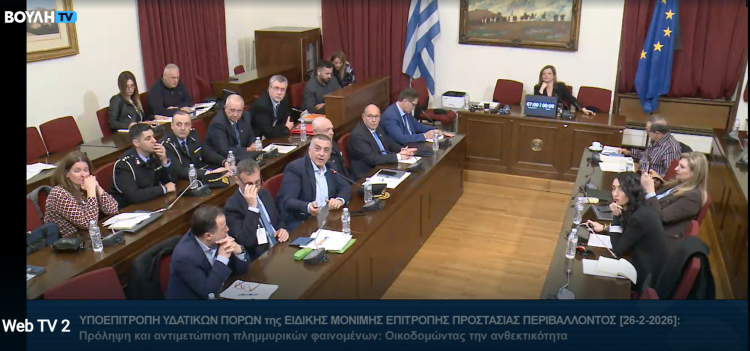 Ο Δ. Κουρέτας παρουσίασε τα σχέδια δράσης  στην Υποεπιτροπή Υδατικών Πόρων της Βουλής